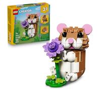 LEGO Creator 3-en-1 L’Adorable Hamster et la Fleur 31376 | Jeu de construction pour fille dès 7 ans, figurine d’animal, se transforme en aigle ou hérisson, idée cadeau, 166 pièces
