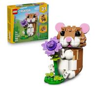 LEGO Creator 3-en-1 L’Adorable Hamster et la Fleur - Figurine d'animal se Transformant en Aigle ou Hérisson - Idée de Décoration Intérieure DIY - Cadeau d'anniversaire Fille ou Garçon dès 7 Ans 31376