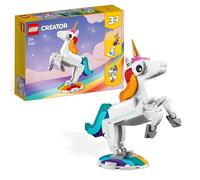 LEGO® Creator 3-en-1 31140 La Licorne Magique, Jouet Hippocampe et Paon, Figurines d'Animaux