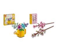 LEGO Creator 3-en-1 Les Fleurs dans l’Arrosoir, Jouet de Chambre d'enfant & Creator Les Fleurs de Cerisier, Composition Florale Artificielle, Décoration de Chambre et Accessoire de Bureau