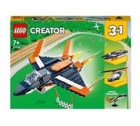 LEGO Jouet 31126 L’Avion Supersonique – 3 en 1 (Hélicoptère, Bateau, Avion)