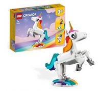 LEGO® Creator 3-en-1 31140 La Licorne Magique, Jouet Hippocampe et Paon, Figurines d'Animaux