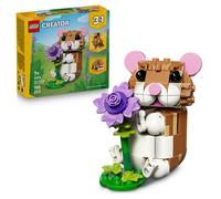 LEGO Creator 3-en-1 L’Adorable Hamster et la Fleur - Figurine d'animal se Transformant en Aigle ou Hérisson - Idée de Décoration Intérieure DIY - Cadeau d'anniversaire Fille ou Garçon dès 7 Ans 31376