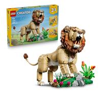 LEGO Creator 3-en-1 Animaux Sauvages : Le Lion Majestueux - Jouet - Figurine d'Animal se Transformant en Lionne ou 2 Lionceaux - Décoration de Chambre d'Enfant DIY - Cadeau Garçon ou Fille 9 ans 31386