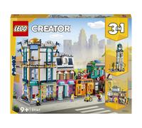 LEGO Jeu de construction La Grand-Rue 31141 – Gratte-ciel, rue de marché, hôtel, café, magasins