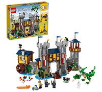 LEGO Set Creator 3-en-1 Château médiéval 31120 – 1426 pièces, 3 figurines, pont-levis