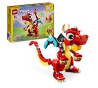 LEGO Creator 3in1 Red Dragon Toy to Fish Figure to Phoenix Bird Model, Animal Fi