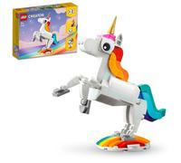 LEGO® Creator 3-en-1 31140 La Licorne Magique, Jouet Hippocampe et Paon, Figurines d'Animaux