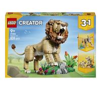 LEGO Creator 3-en-1 Animaux Sauvages : Le Lion Majestueux - Jouet - Figurine d'Animal se Transformant en Lionne ou 2 Lionceaux - Décoration de Chambre d'Enfant DIY - Cadeau Garçon ou Fille 9 ans 31386