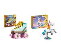 LEGO Creator Les Patins à roulettes Rétro, Jouet pour Filles et Garçons & 31140 Creator 3-en-1 La Licorne Magique, Cadeau de Noël, Jouet Transformable, Hippocampe en Paon en Arc-en-Ciel