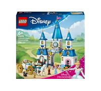 LEGO ǀ Disney Princess Le Château de Cendrillon et la Calèche - Jouet de Construction - Mini-Poupées de Cendrillon & du Prince Charmant - Figurines de Lucifer, Gus & Cheval - Cadeau Fille 6 Ans 43275