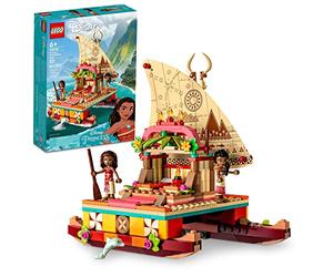 Lego Disney Princess Moana's Wayfinding Boat Building Toy 43210 Disney Princess Ensemble de Jouets avec Mini-poupées Moana et Sina, Figurine de Dauphin, Jouet de Simulation inspiré de Disney pour enf
