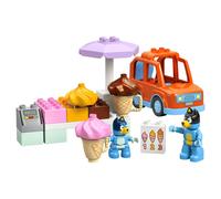 LEGO Duplo Visite chez Le Marchand de Glace avec Bluey - Jouet Educatif avec Voiture, Stand de Glaces & 2 Figurines Dont Papa Bandit - Motricité Fine - Cadeau pour Fille ou Garçon dès 2 Ans 10458