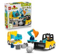 LEGO DUPLO 3 in 1 Construction Vehicles - Educational Montessori Toy for Toddler
