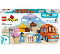 LEGO Duplo Visite chez Le Marchand de Glace avec Bluey - Jouet Educatif avec Voiture, Stand de Glaces & 2 Figurines Dont Papa Bandit - Motricité Fine - Cadeau pour Fille ou Garçon dès 2 Ans 10458