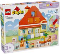 LEGO DUPLO Bluey : La maison familiale de Bluey avec jeu de mémoire - Jouets éducatifs pour les tout-petits - Inclut 3 minifigures, des fenêtres qui s'ouvrent et un jeu de société - Cadeau pour garçon