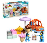 LEGO Duplo Visite chez Le Marchand de Glace avec Bluey - Jouet Educatif avec Voiture, Stand de Glaces & 2 Figurines Dont Papa Bandit - Motricité Fine - Cadeau pour Fille ou Garçon dès 2 Ans 10458