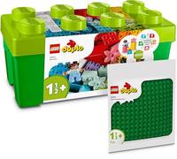 LEGO DUPLO - Boîte et plaque de construction verte - Combi avec plaque LEGO DUPLO en vert et boîte en pierre (10913 et 10460)