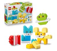 LEGO Duplo My First Les Jolis Animaux Créatifs 3-en-1 - Jouet Éducatif 1 an - Motricité Fine - Figurines d'animaux : Chien, Chat, Oiseau & Poisson - Cadeau d'anniversaire Bébé, Fille ou Garçon 10477