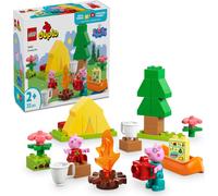 LEGO DUPLO Peppa Pig Camping, jouet créatif pour enfant à construire avec une tente et un canoë, blocs éducatifs pour les enfants de 2 ans et les enfants d'âge préscolaire, cadeau pour fille et garçon