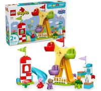 LEGO DUPLO Peppa Pig Happy Town, jouets créatifs pour enfants à construire, blocs pour enfants de 2 ans pour apprendre les couleurs avec Danny Dog et Candy Cat, cadeau pour filles et garçons 10453