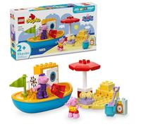 LEGO DUPLO Peppa Pig Jouet de bain en bateau avec bloc de construction pour enfants d'âge préscolaire avec 2 figurines Peppa Pig incluses, idée cadeau pour les tout-petits à partir de 2 ans, 10432