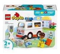 LEGO DUPLO 10447 L’ambulance et le chauffeur - Jouet interactif pour les enfants dès 2 ans