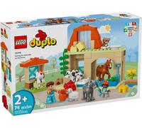 LEGO DUPLO Town, les animaux de la ferme, jouets éducatifs pour les tout-petits avec des figurines de cheval, de vache, de mouton et de chat, blocs favorisant le développement des jeunes enfants, cade