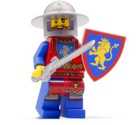LEGO Ensemble de figurines Chevaliers Lion #1 avec épée, bouclier et casque de chevalier, un complément idéal à chaque château et autres briques médiévales, figurine originale Lego Lion Knights