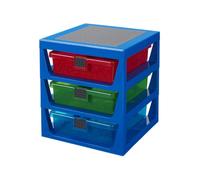 Room Copenhagen – Boîte de rangement 3 tiroirs personnalisables Lego – Bleu
