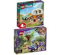 Lego Friends - 41421 - Lot de 2 - Sauvetage du bébé éléphant avec transporteur et 41726 - Voyage en camping