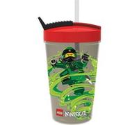 LEGO gobelet avec paille vert / Ninjago rouge