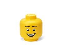LEGO - Happy Boy - Boîte de rangement en polypropylène avec couvercle pour rangement de jouets d'enfants - Organisateur empilable et solution de rangement amusante - Boîte à jouets (taille S)