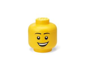 LEGO - Happy Boy - Boîte de rangement en polypropylène avec couvercle pour jouets d'enfants - Organisateur empilable et solution amusante - Boîte à jouets (taille S)
