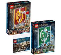 Lego Harry Potter 76409 Le Blason de la Maison Gryffondor, 76410 Le Blason de la Maison Serpentard & 30392 Serpentard et Bureau Hermione