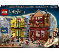 LEGO Harry Potter Magasin d'Accessoires de Quidditch et Marchand de Glaces - Jeu de Construction - 2 Boutiques du Chemin de Traverse, 6 Minifigurines & Nimbus 2000 - Cadeau Garçon ou Fille 8 Ans 76452