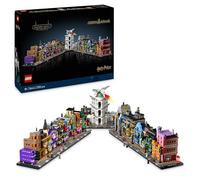 LEGO Harry Potter Les boutiques Magiques du Chemin de Traverse 76444 | Set pour adulte, 12 microfigurines collector, maquette magique de boutiques miniatures en briques, idée cadeau, 2750 pièces