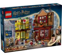 LEGO Harry Potter Magasin d'Accessoires de Quidditch et Marchand de Glaces - Jeu de Construction - 2 Boutiques du Chemin de Traverse, 6 Minifigurines & Nimbus 2000 - Cadeau Garçon ou Fille 8 Ans 76452