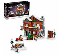 LEGO Icons Alpine Lodge Model Building Set - Kits de bricolage à collectionner pour adultes à partir de 18 ans - Kit de cabane en rondins pour activités d'hiver avec motoneige et mini figurines -