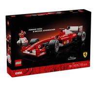 LEGO Icons Ferrari F2004 et Michael Schumacher - Maquette de Voiture F1 Adulte - Décoration - Moteur V10 & Minifigurine Collector de Pilote - Cadeau Formule 1 DIY pour Fans de Sport Automobile 11375