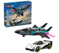 LEGO Jeu de construction Le Jet contre la Voiture 60489 – Avion et Supercar, minifigurines dès 6 ans