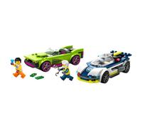 LEGO® 60415 City La Course-Poursuite entre la Voiture de Police et la Super Voiture, Jouet avec Minifigurines, Cadeau Enfants