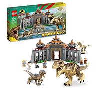 LEGO Jurassic Park Bezoekerscentrum: T. Rex & Raptor aanval, Set met 2 Speelgoed Dinosaurussen, Dino Skelet en 6 Minifguren, Cadeau voor Jongens, Meisjes en Tieners, 30e Verjaardag Collectie 76961