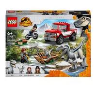 LEGO Set 76946 Jurassic World Capture des vélociraptors Beta & Blue, voiture et bébé dino, dès 6 ans