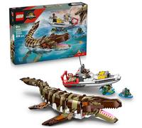 LEGO Jurassic World 76974 Le bateau en mission et le mosasaure en briques