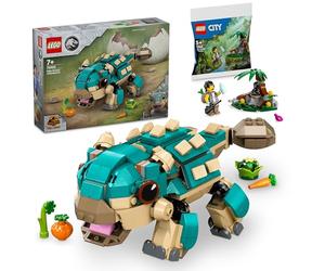 Lego Jurassic World Bébé Bumpy, l’ankylosaure (76962) avec Polybag-Cadeau: La Rencontre avec Le bébé Gorille (30665), Lego Bebe Dinosaure, Jouet Garcon 7 Ans - Nouveauté
