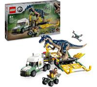 LEGO Jurassic World Dinomisses : camion de transport allosaurus, jouet à construire pour enfant avec les minifigures Darius, Kenji et Yaz, idée cadeau pour 8 ans, garçon et fille, 76966