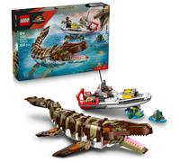 LEGO Jurassic World 76974 Le bateau en mission et le mosasaure en briques