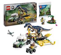 Lego Jurassic World Missions Dinosaures : Transporteur Allosaurus (76966) & Explorateur de la Jungle (30665), Dino à Partir de 8 Ans - Nouveauté