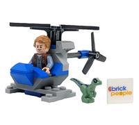 LEGO Jurassic World: Owen with Helicopter and Baby Raptor Blue